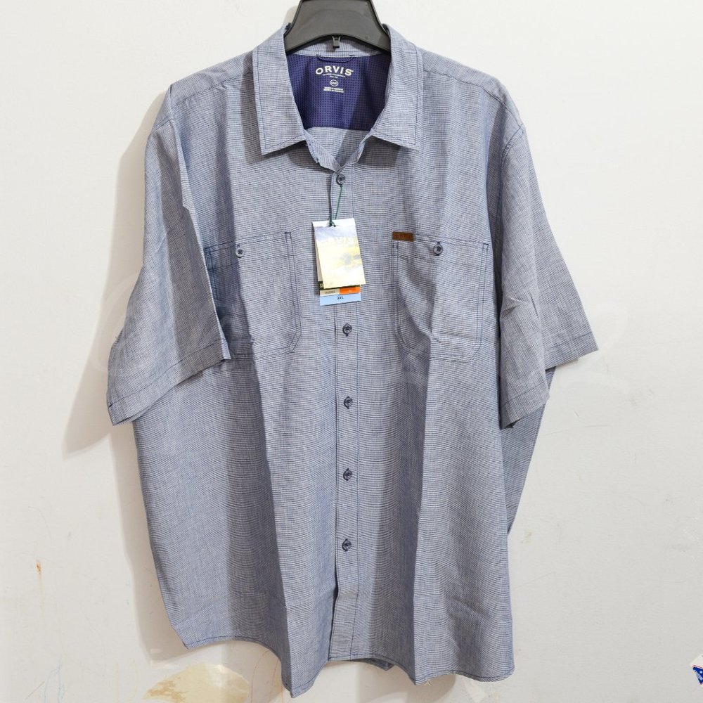 NWT Men short sleeve woven shirt Orvis‎